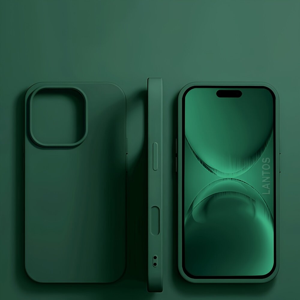 Чехол для iPhone 16 Pro Max, матовый морозостойкий TPU, противоударный, темно-зеленый