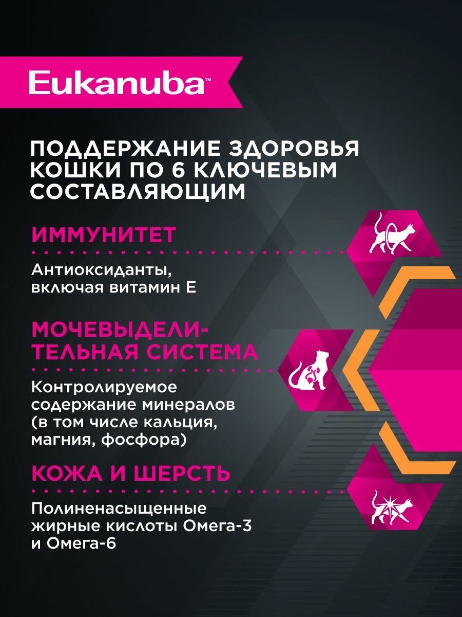 Сухой корм Eukanuba Cat для взрослых кошек, с домашней птицей, 2 кг