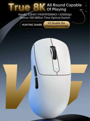 Изображение товара Беспроводная игровая мышь Attack Shark V5, PAW3950Max, Белый