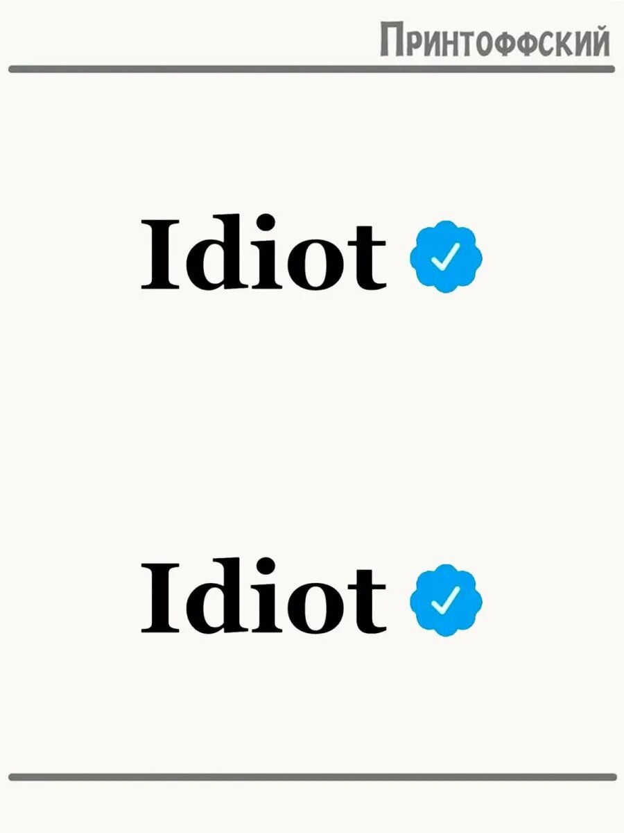 2-е (Две) Термонаклейки Idiot