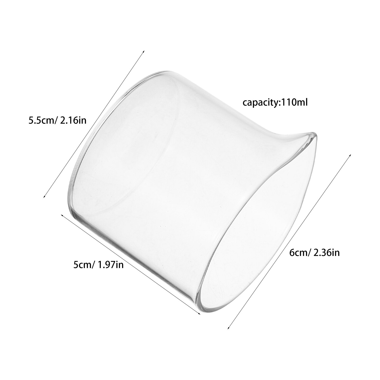 Прозрачные Кофейные Журналы Для Молока 4шт Размер 6.00X5.50X5.00CM