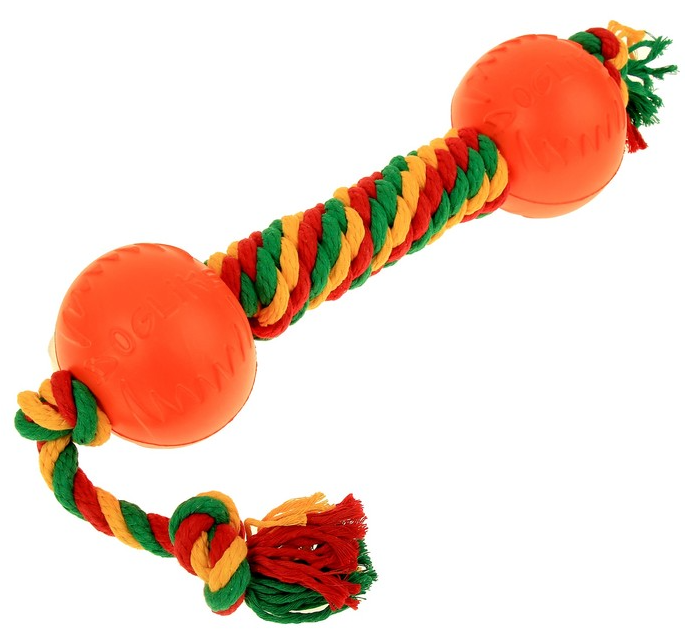 Игрушка для собак Doglike / Доглайк Dental Knot гантель канатная средняя / зоотовары для животных