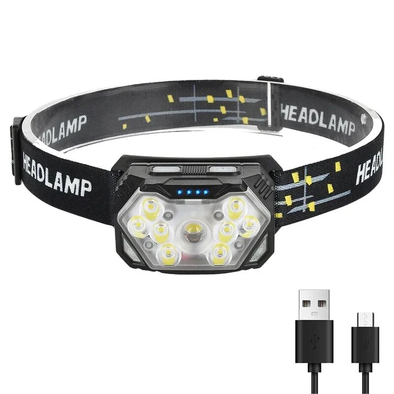 Налобный фонарь XIWANGFIRE 9 LED, цвет: 1pc
