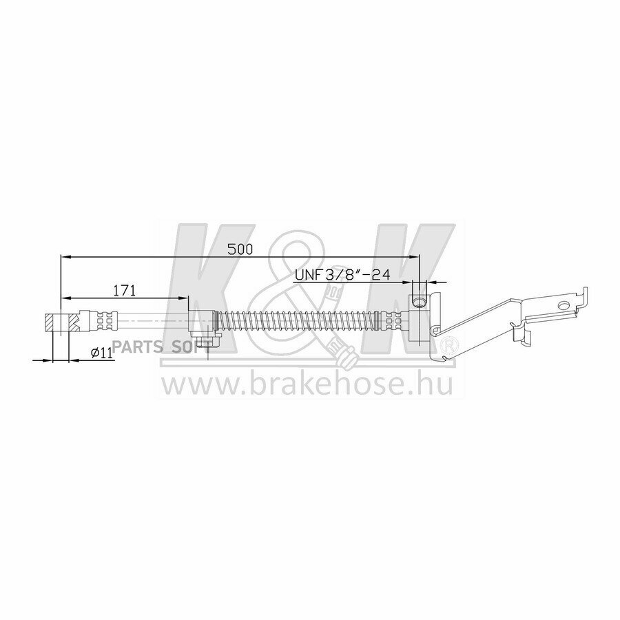 Шланг тормозной CHRYSLER Voyager II (GS) 2.0 i 2.4 i 2.5 TD 3.0 3.3 i 3.8 i AWD 01.95-03.01 K&K FT0817