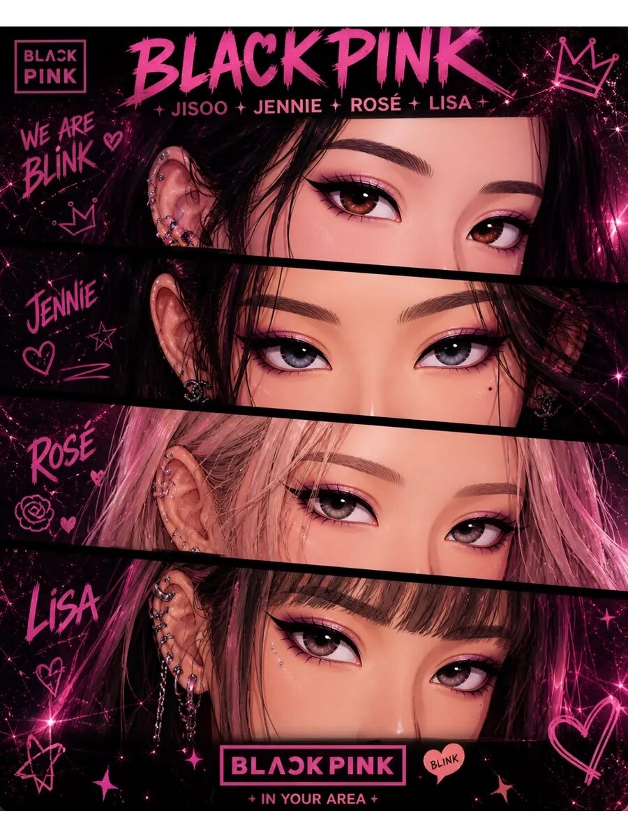 Картина по номерам на холсте Девушки Blackpink 40*50 см