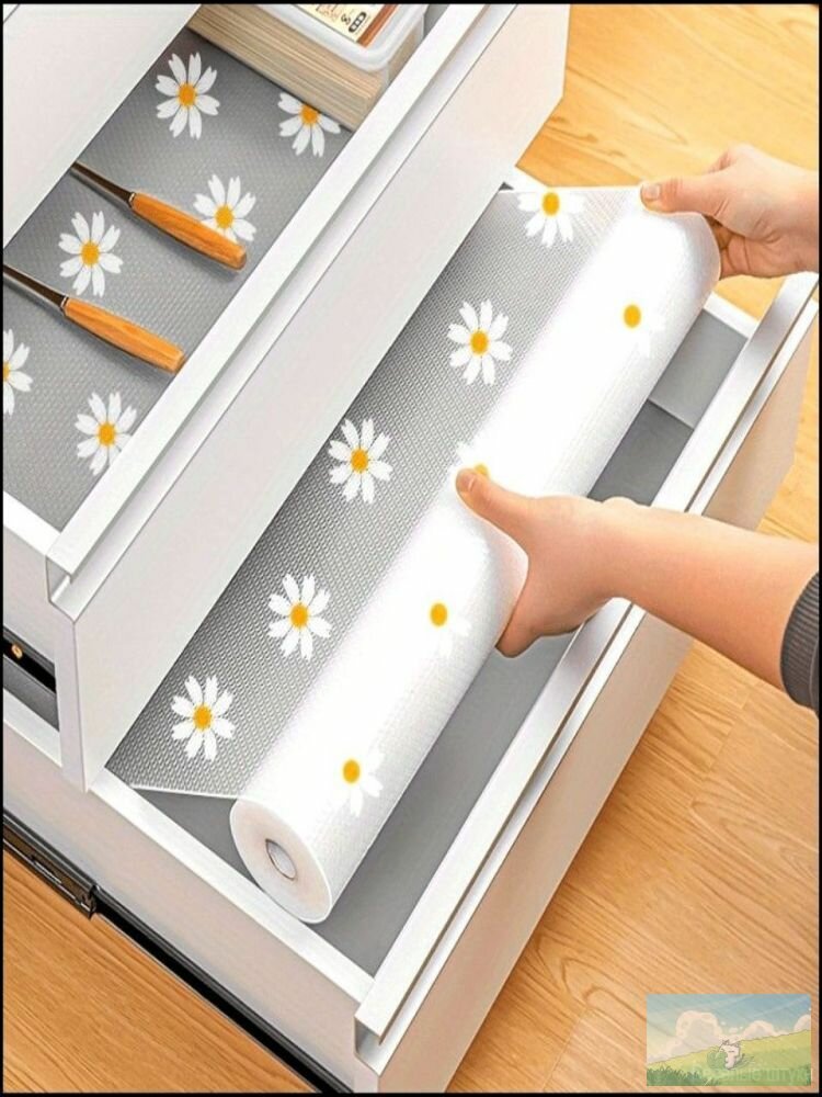 Подкладка для ящиков кухни с цветами, гибкая, складная, 100 см, 1 шт, для кухни, коврик