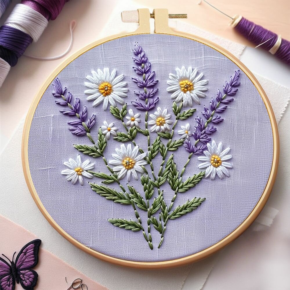 Набор для вышивания,20x20CM,"цветочный растительный узор", декор для дома