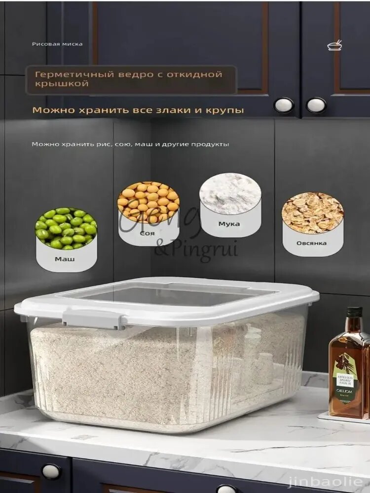 Гастроемкость пластиковая прозрачная с крышкой, средний размер 10 л, 29x21.5x16.5 см — фото 1