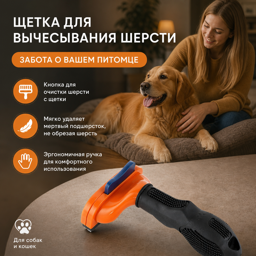 Профессиональная щетка для груминга собак, профессиональный уход