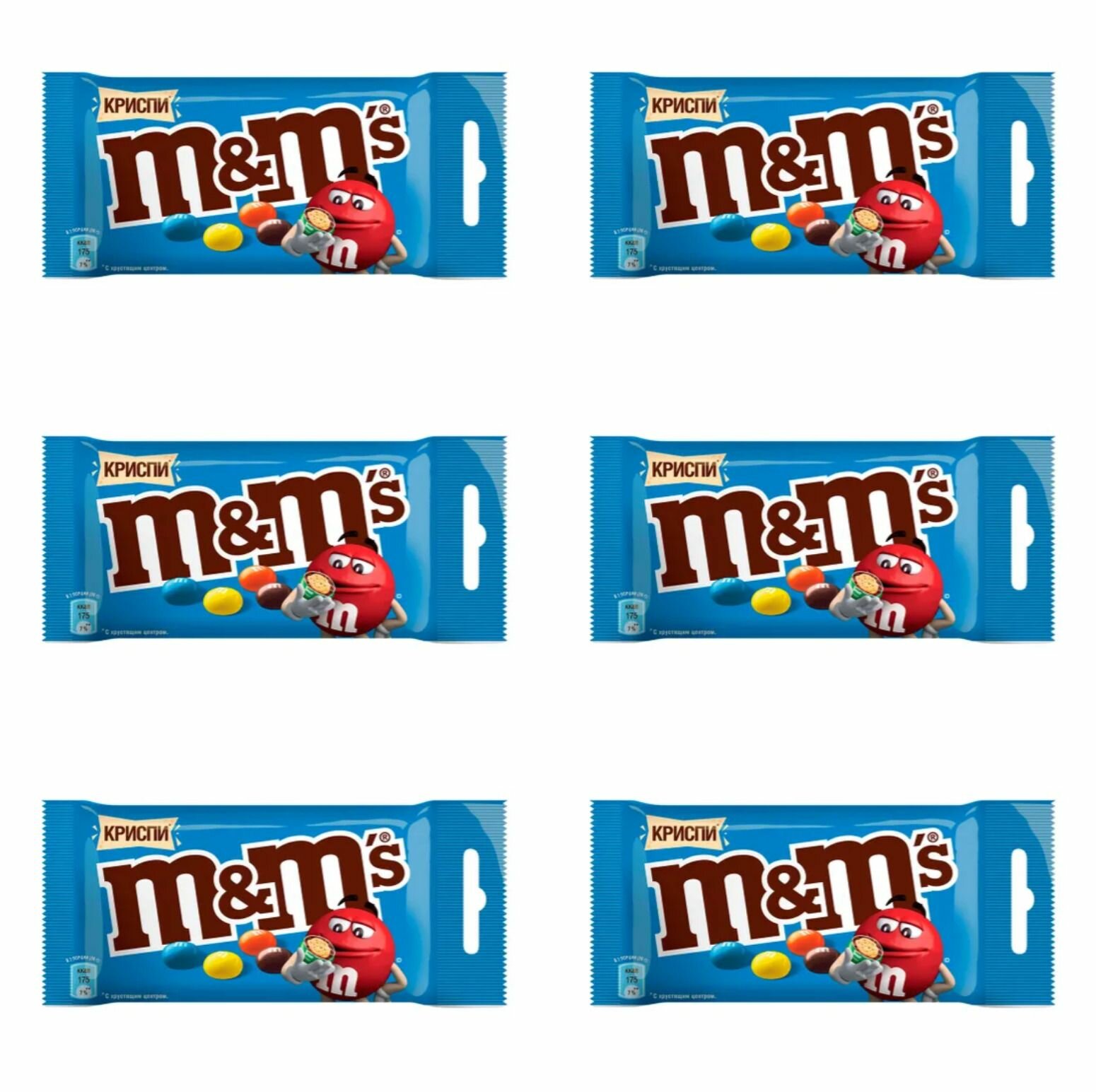 M&M's Драже шоколадное Криспи, 36 г, 6 шт