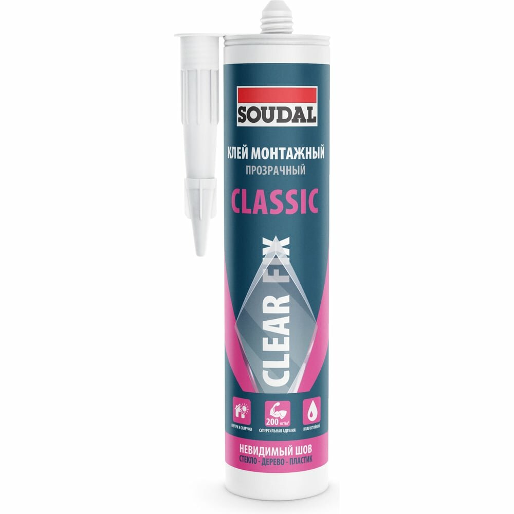 Клей Soudal 280mL Construction Adhesive CLEAR FIX CLASSIC 199076