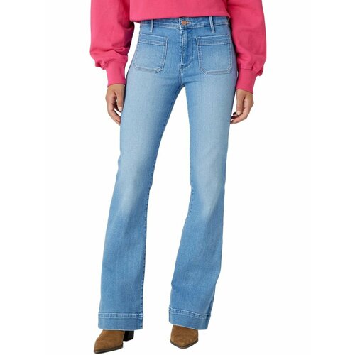 фото Джинсы wrangler women flare jeans, размер 28/34, синий
