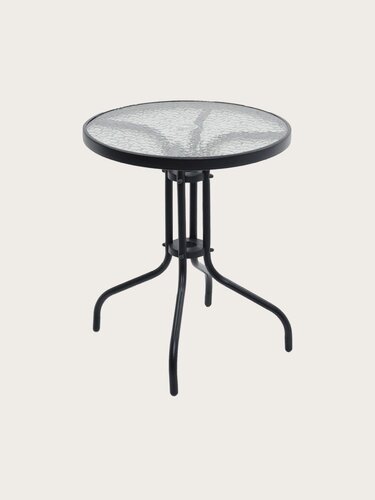 Изображение товара Стол Garden Story к набору Марсель Мини, Сан-Ремо Мини арт. WR1208, 60см (каркас черн, столешница прозр.)