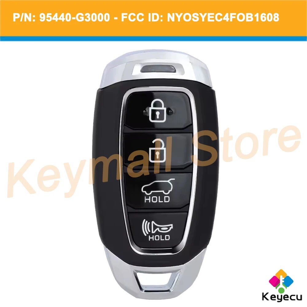 Умный дистанционный автомобильный брелок KEYECU OEM, 4 кнопки, 433 МГц для Hyundai Elantra GT 2018 2019 2020 95440-G3000 FCC ID: NYOSYEC4FOB1608