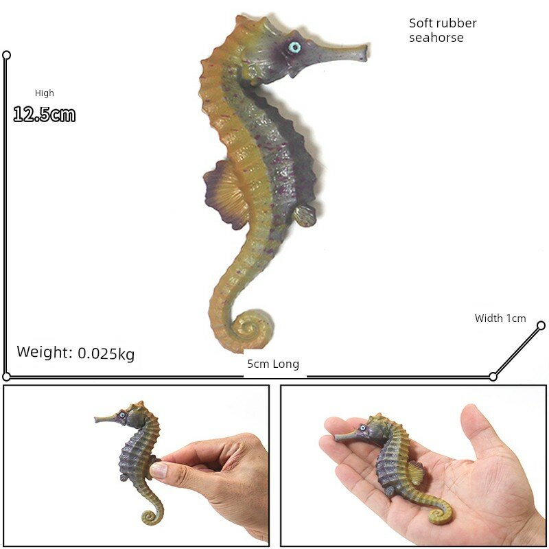 Мягкая силиконовая маленькая морская лошадка для декорации аквариума и морской тематической игры, реалистичный дизайн