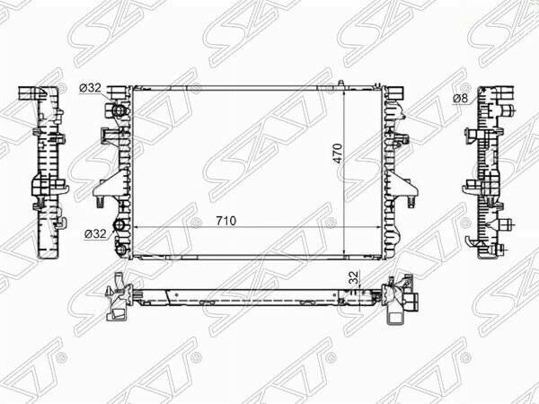 Радиатор SAT VW0009 Volkswagen Transporter 03-15