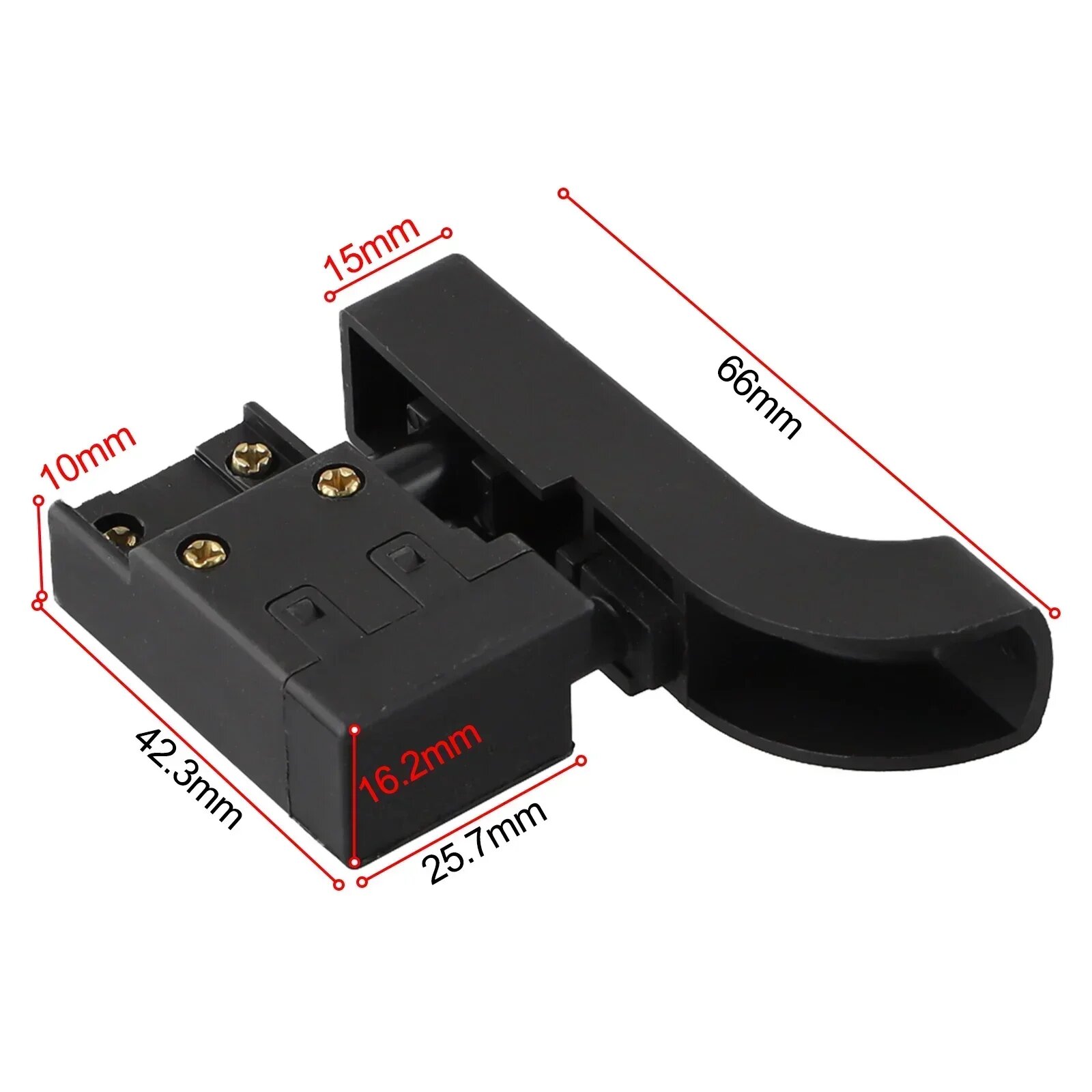 Переключатель триггерный VIBRATITE черный 10 шт. 250В 5E4