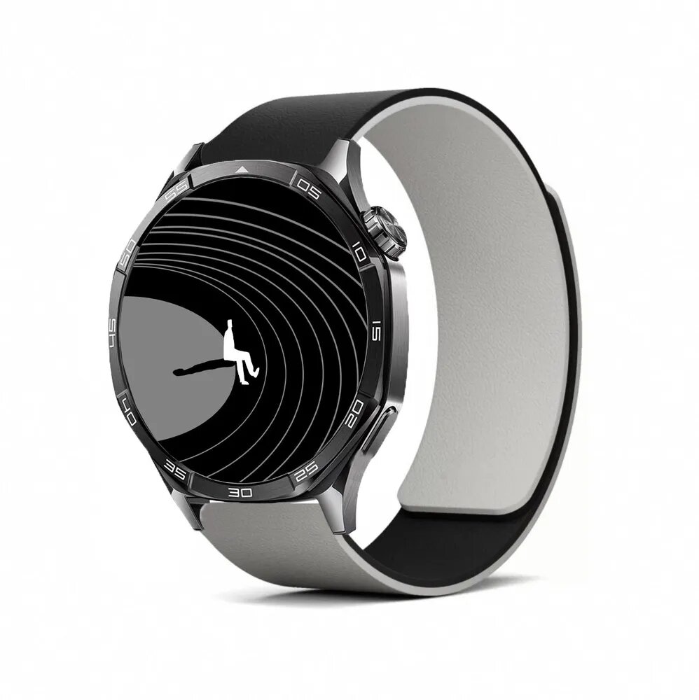 Силиконовый магнитный ремешок для 20мм смарт-часов Samsung Galaxy Watch 4/ 5/ 6/ 7, двухцветный дизайн с текстурой "кожа личи", повседневный модный стиль