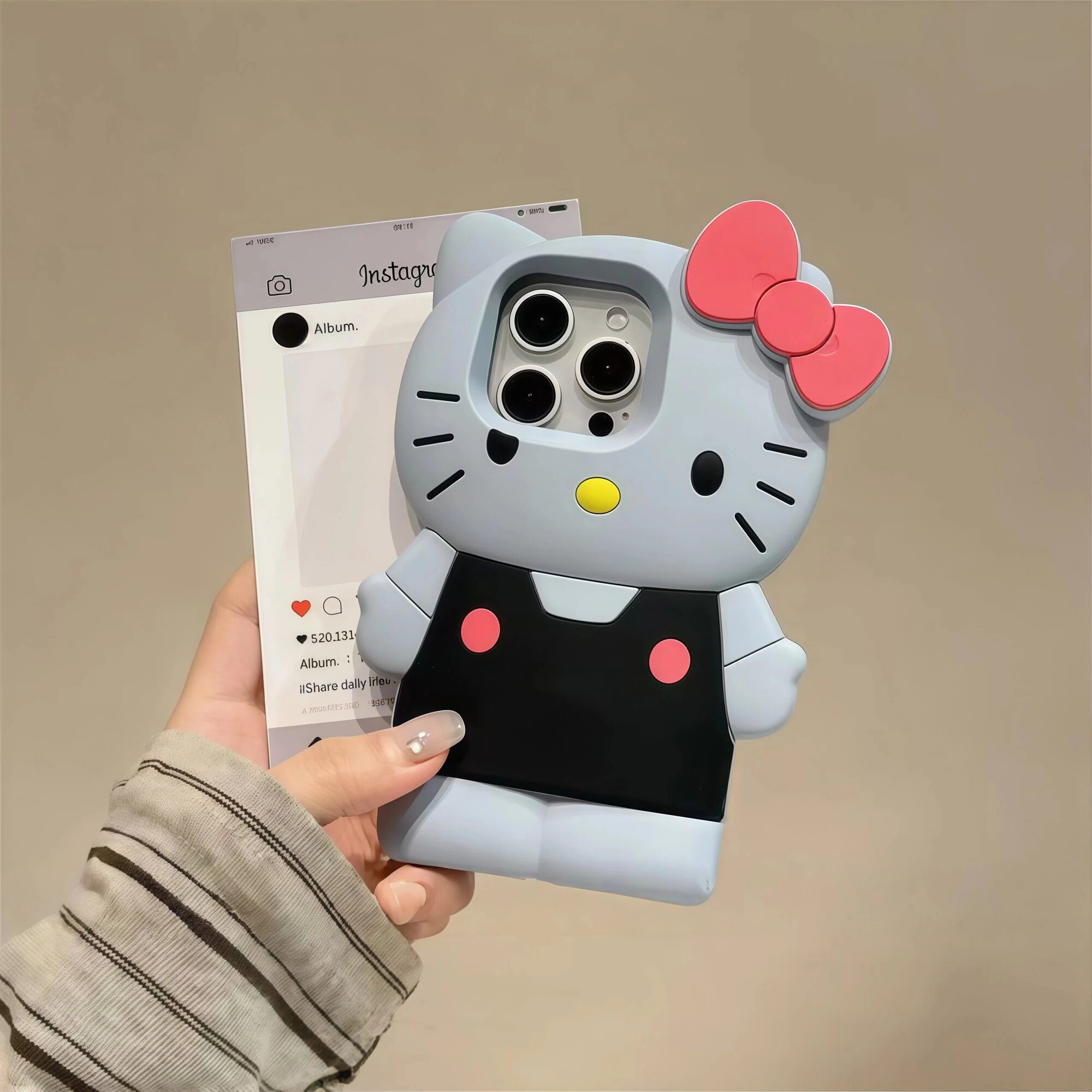Чехол Для Телефона Hello Kitty Из Силикона В Корейском Стиле, С iPhone 14 Pro, Серый, Gray