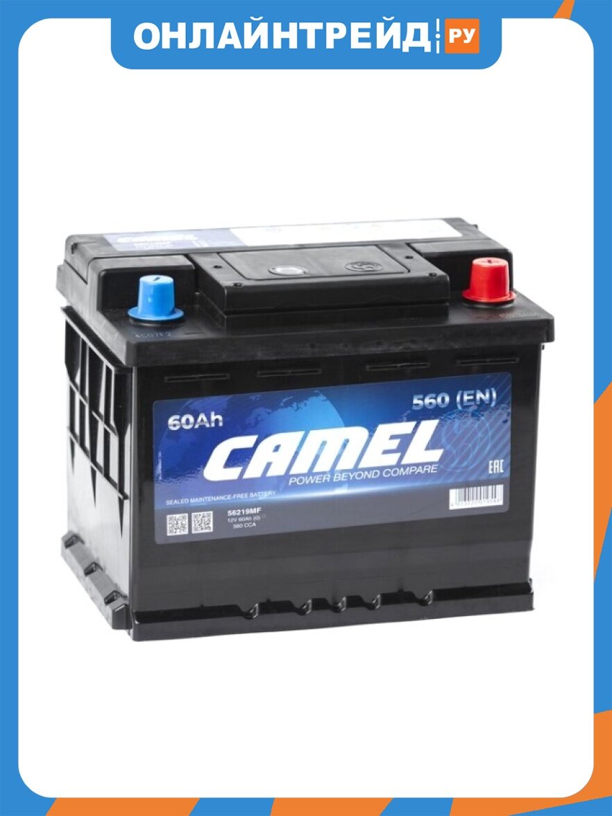 Аккумулятор Camel , 190x175x242, обратная полярность, 60 Ач, 6СТ60(0) L2 56219MF