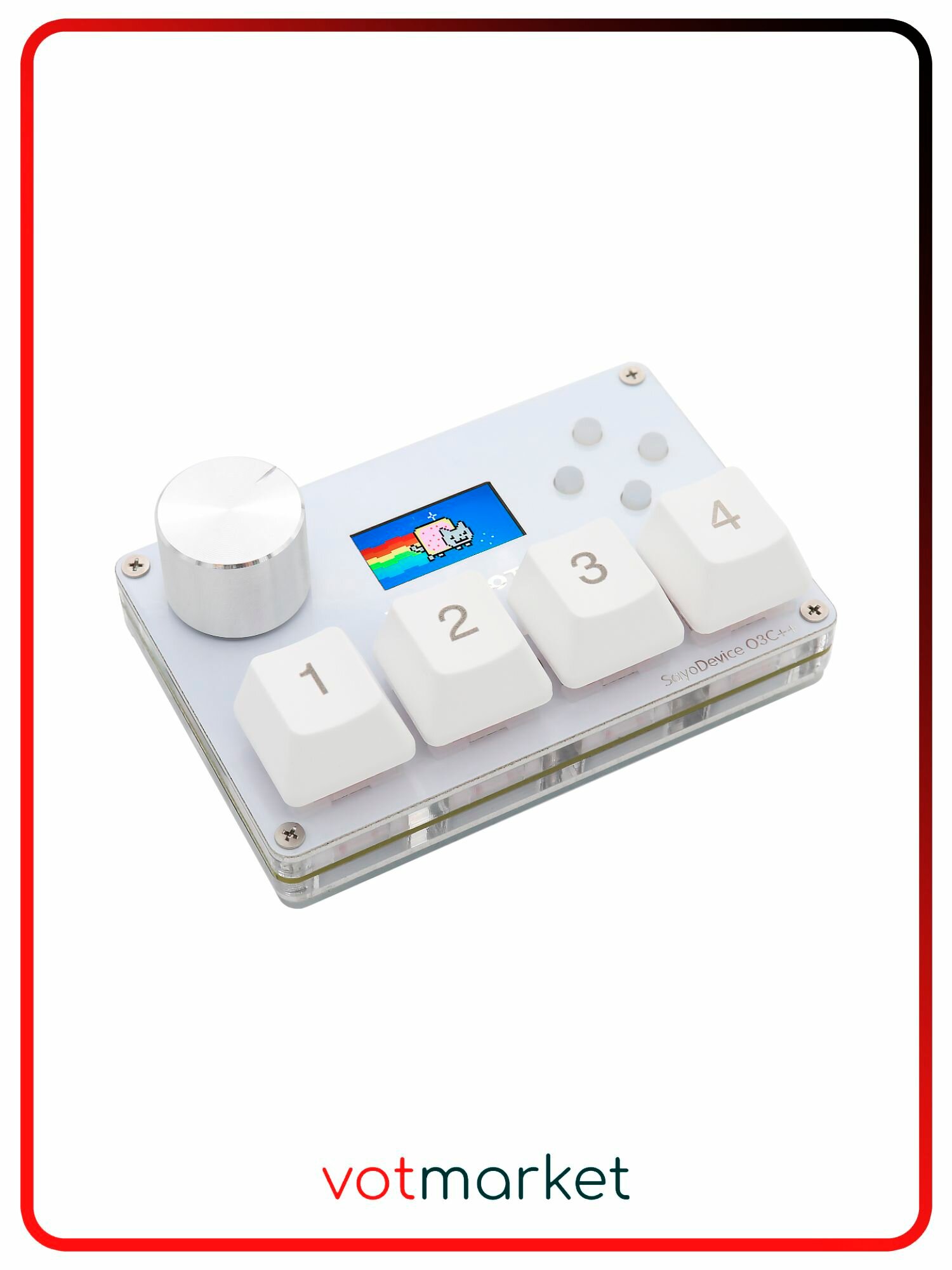 Игровая механическая программируемая клавиатура VOROTEX SayoDevice O3C++ с дисплеем, Outemu Pink Switch, для OSU / Geometry Dash / DJMAX / SDVX