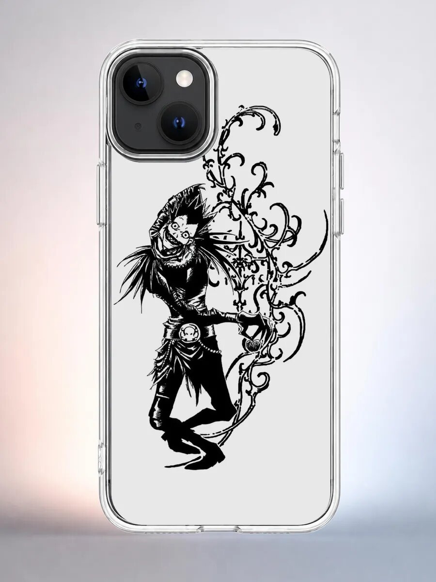 Чехол iPhone 15 синигами рюк силиконовый прозрачный