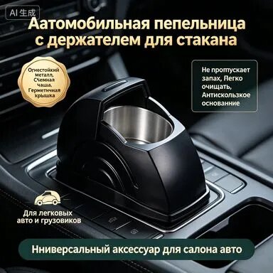 Металлический регулируемый держатель для стакана 11 25,6 см со съемной огнестойкой пепельницей универсальный автомобильный подстаканник для авто и офиса