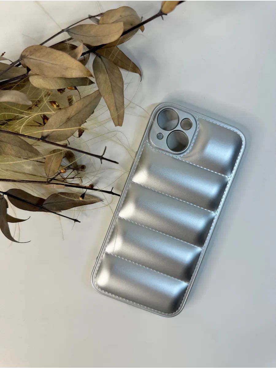 Чехол-Накладка для смартфона Apple iPhone 15 Plus, материал силикон, цвет серебристый