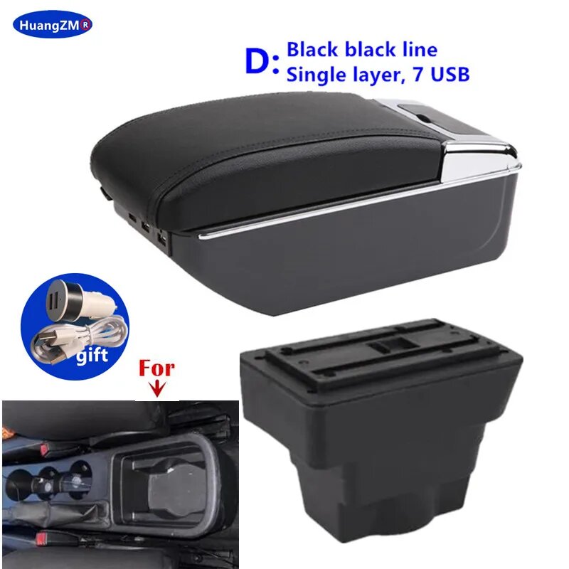 Подлокотник Opel Astra J, D black line 7USB