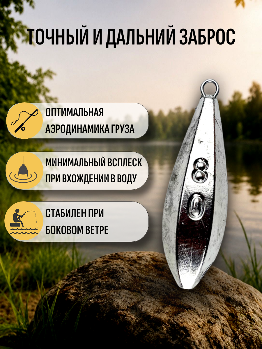 Набор донных грузил "Горизонт", для ловли карпа, 80 г, 3 шт — фото 1