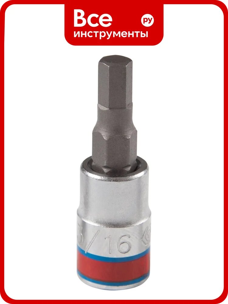 Бита торцевая Hex 3/16", 1/4"DR, L = 37 мм KING TONY 203506S