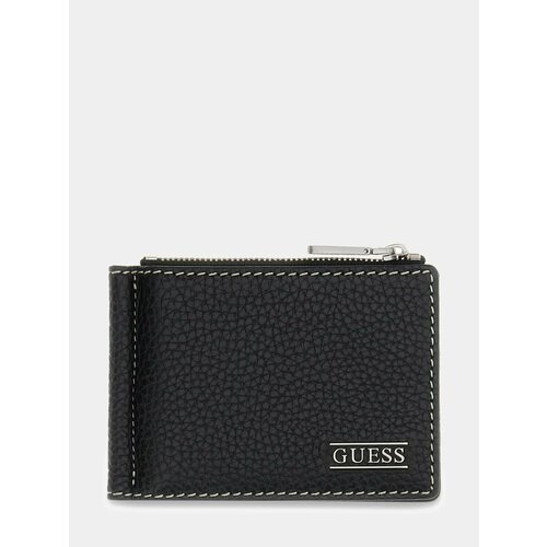 Кошелек GUESS, фактура зернистая, черный