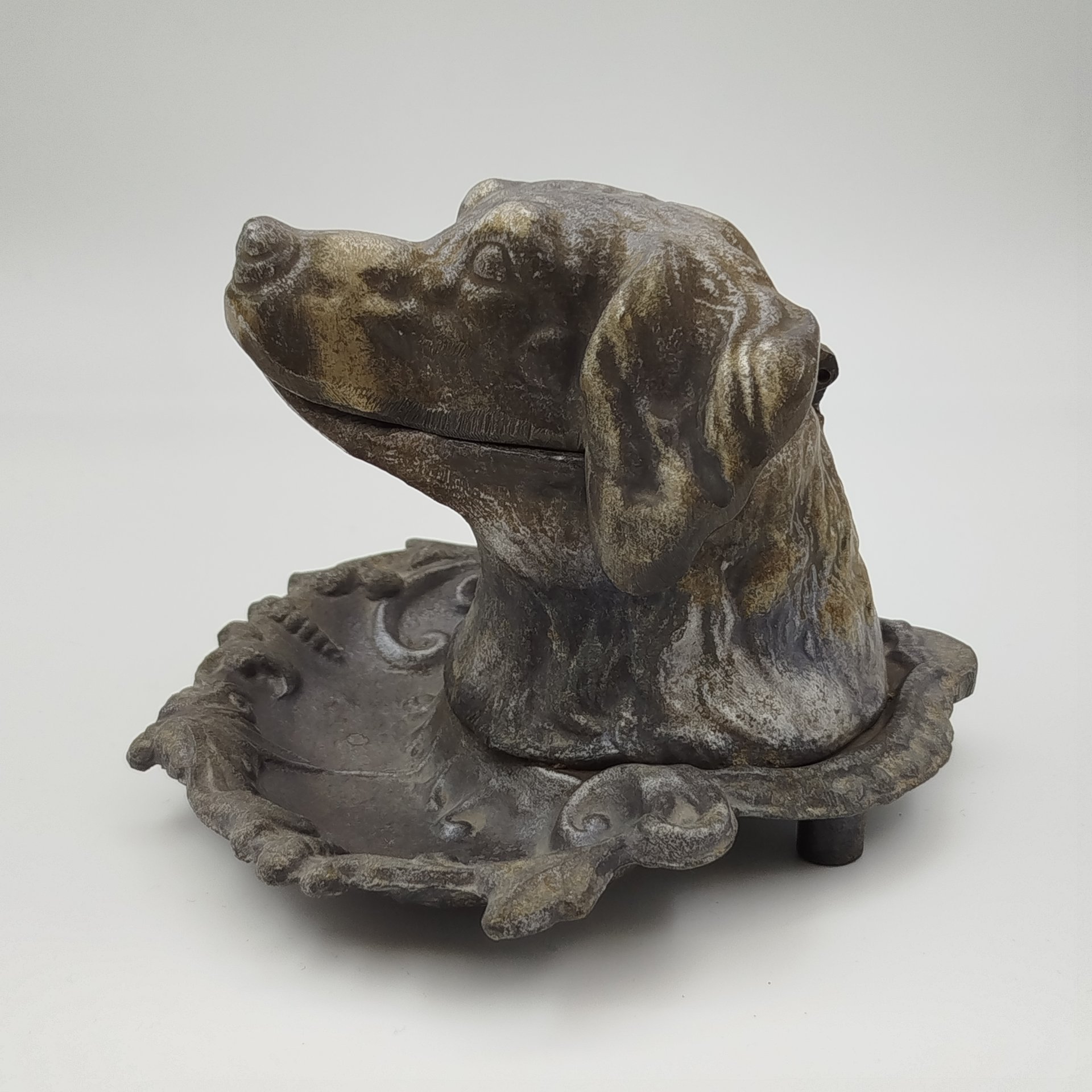 Чернильница "Голова собаки", силумин, крашение, СССР, 1960-1970 гг.
