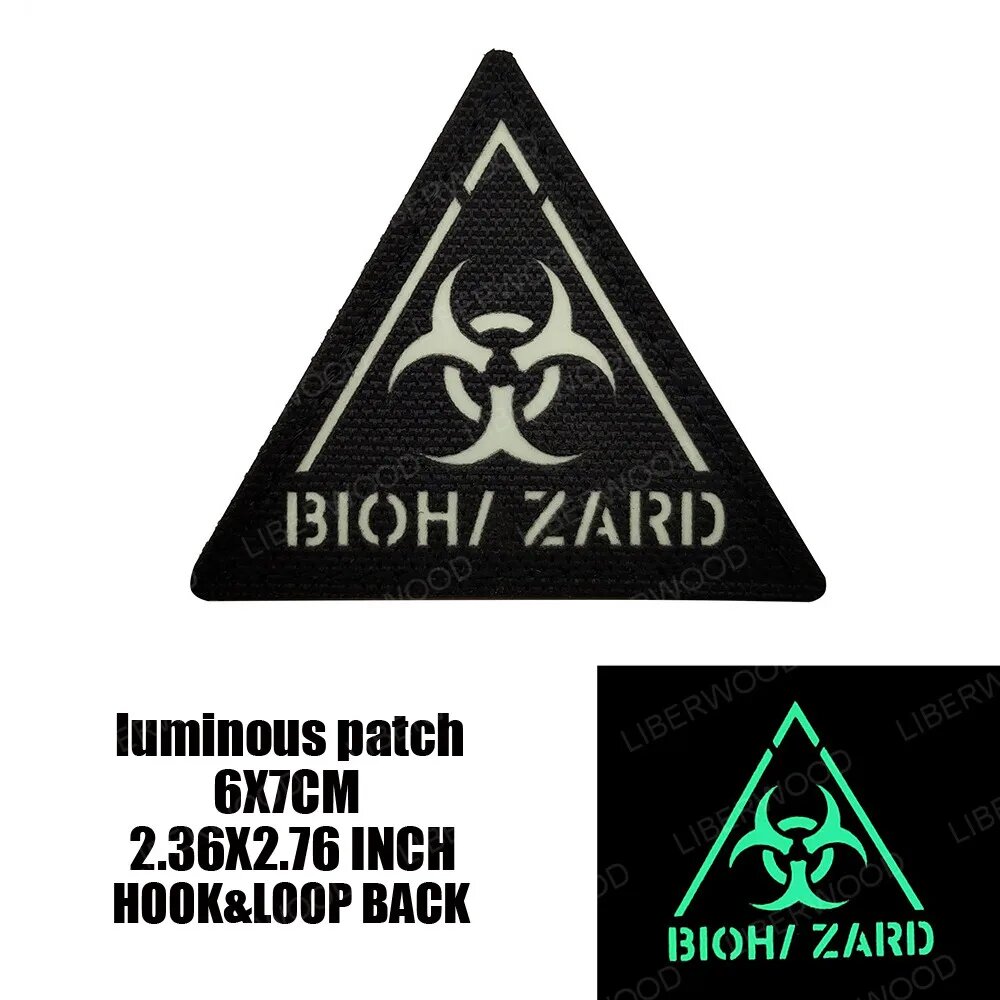 Тактический патч LIBERWOOD Biohazard 6x7см, черный