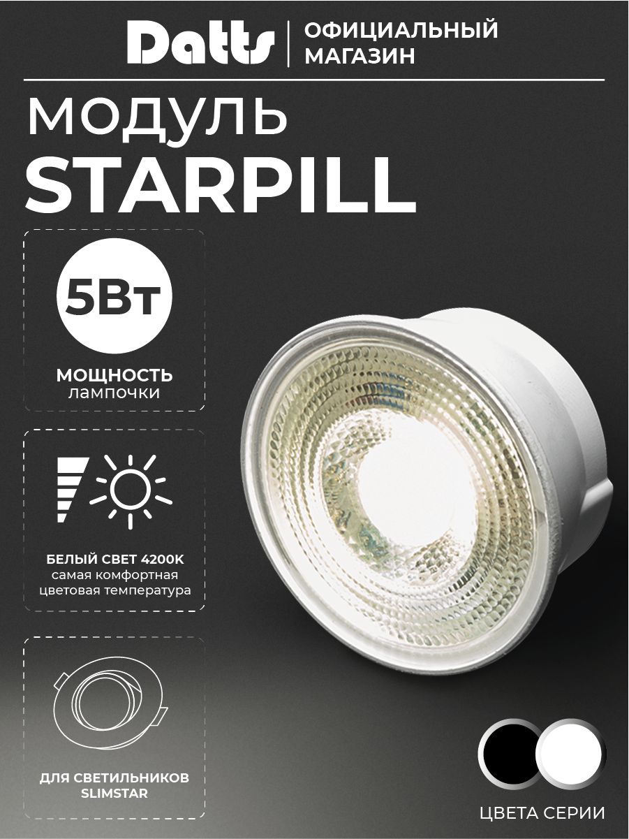Светодиодный модуль Белый под GU10 5 Вт Star Pill для светильника