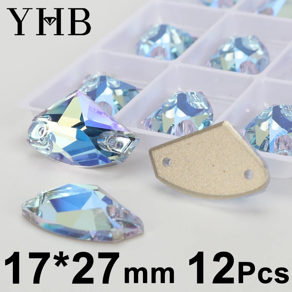 Стразы YHB Lt.Aquamarine Moonlight XIRIUS Cosmic Drop Glass Galactic 17X27mm