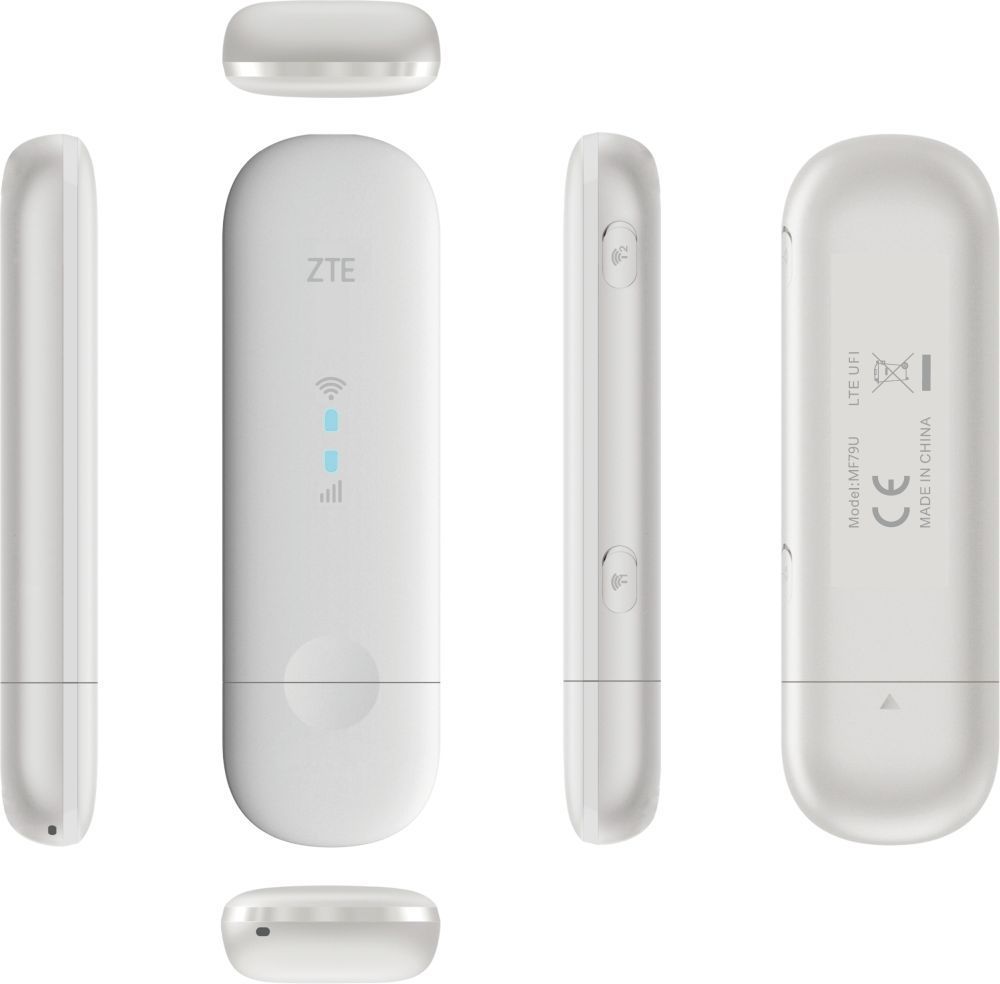 Модем 2G/3G/4G ZTE MF79N USB Wi-Fi Firewall +Router внешний белый