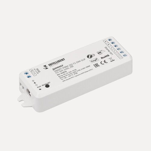 Изображение товара INTELLIGENT ARLIGHT Диммер SMART-PWM-102-72-DIM-SUF (12-36V, 2x5A, ZB) (IARL, Пластик) 046534