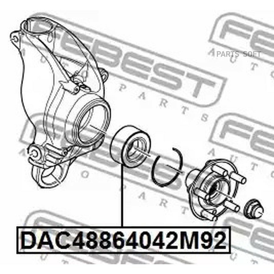 Подшипник ступицы Honda Accord 03-, Civic 06-; Range Rover IV 12- передний \ FEBEST DAC48864042M92 FEBEST DAC48864042M92 | цена за 1 шт