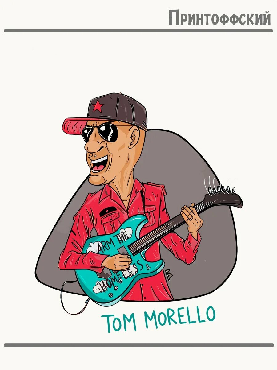 Термонаклейка для одежды и аксессуаров DTF-печать с надписью tom morello Том Морелло
