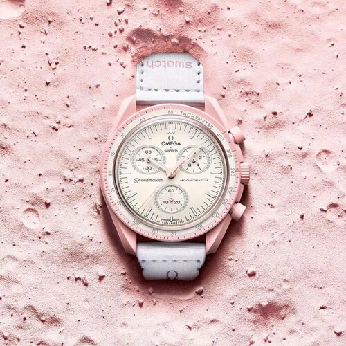 фото Наручные часы swatch moonphase for her, розовый