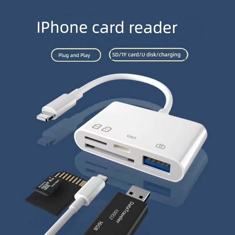 IPhone SD-карта считыватель 4 в 1 USB адаптер без включения карты памяти для устройств iOS