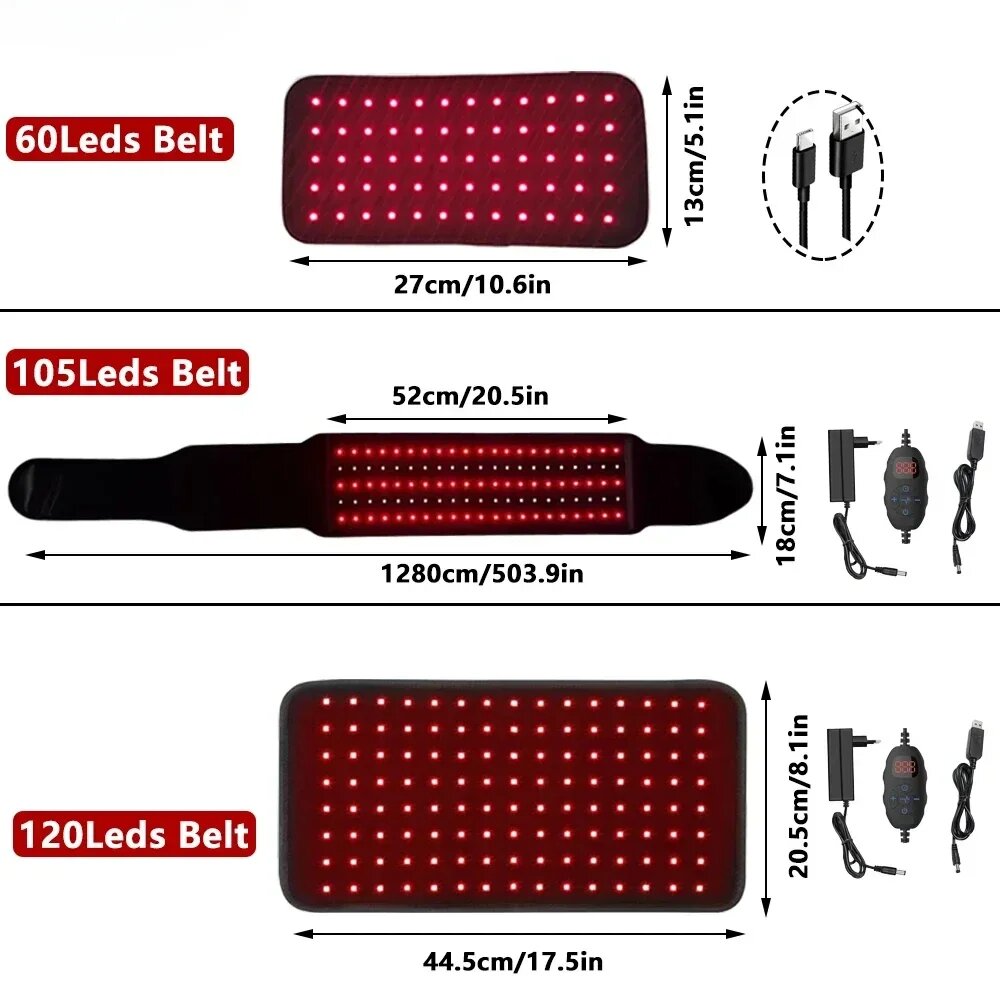 Черный светодиодный пояс 60 LEDs для релаксации