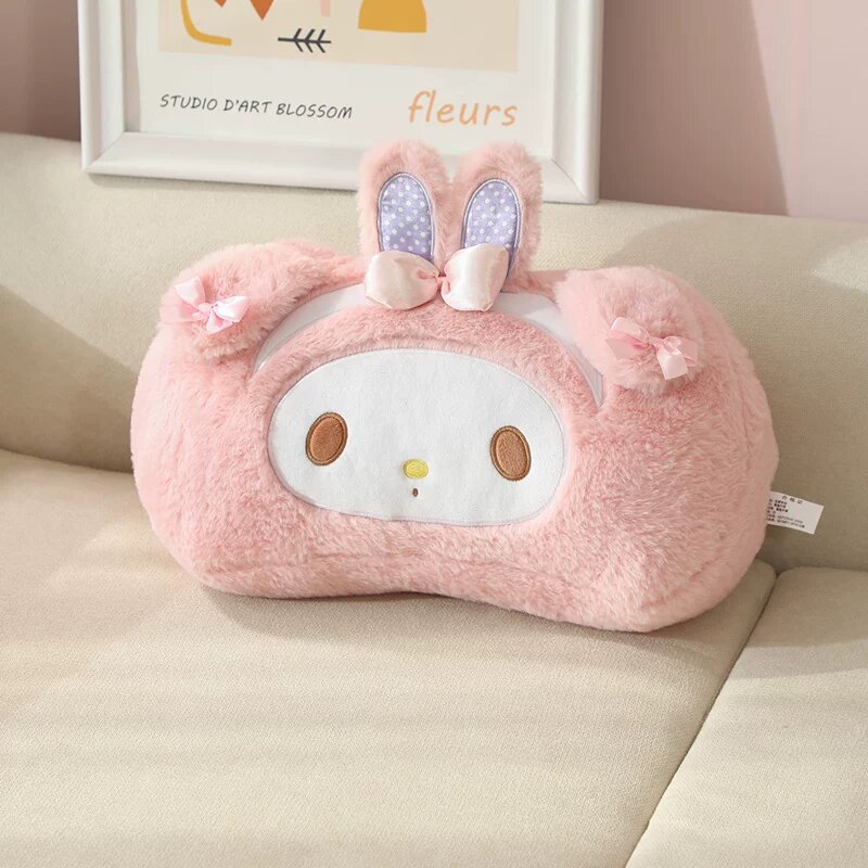 Женская подушка для поясницы с рисунком My Melody, регулируемая поддержка для комфорта спины в авто