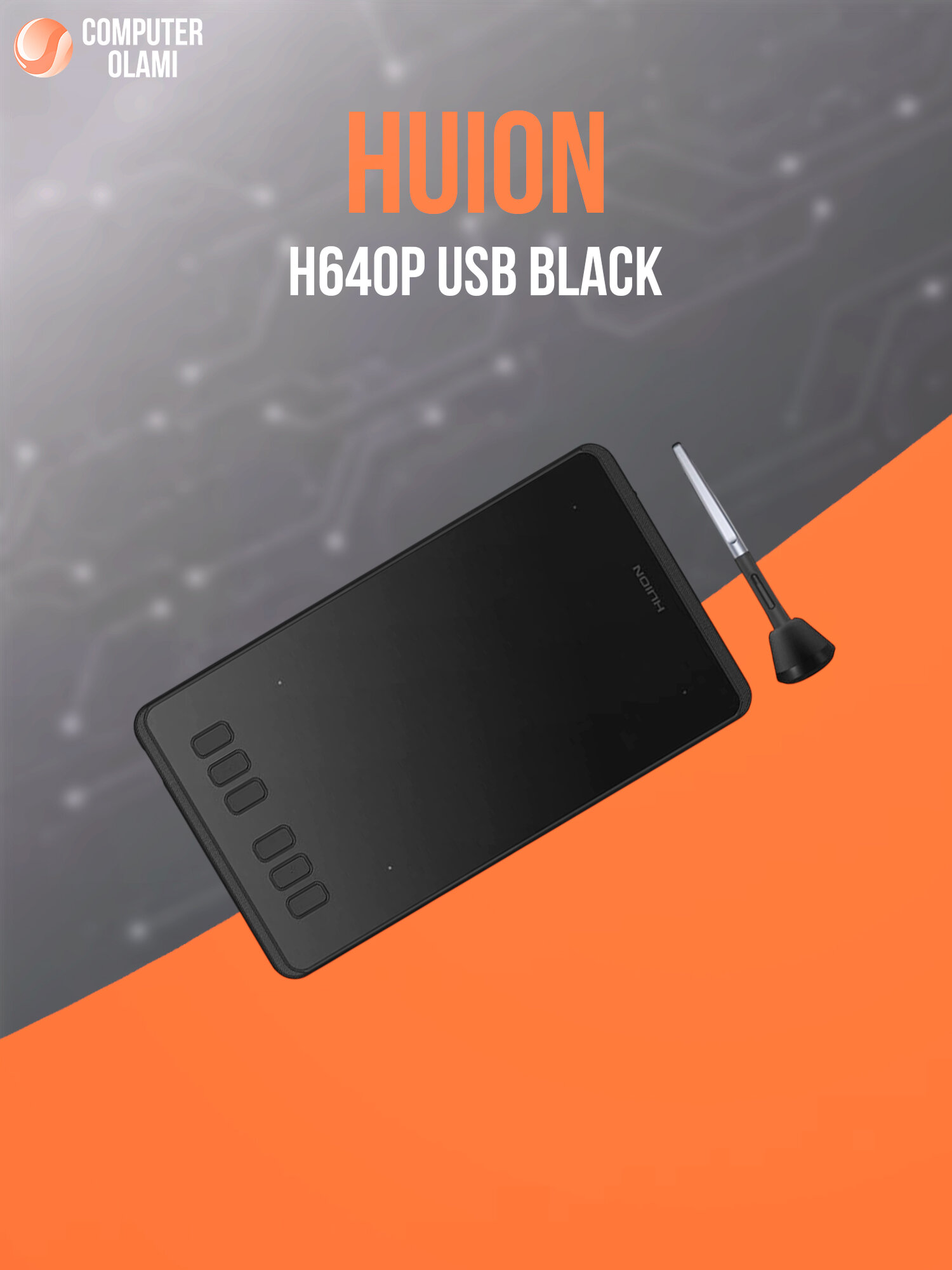 Графический планшет Huion H640P USB Black компактный графический планшет