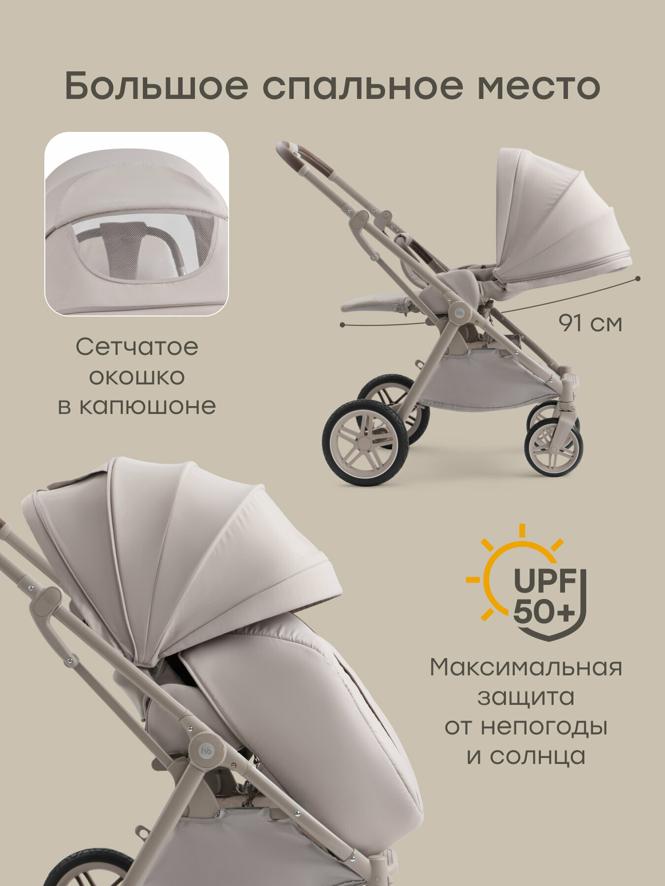 Коляска прогулочная децкая хаппы бабы луна 360 реверсивный блок 360 градусов съёмный прогулочный блок В комплек — ракурс 4