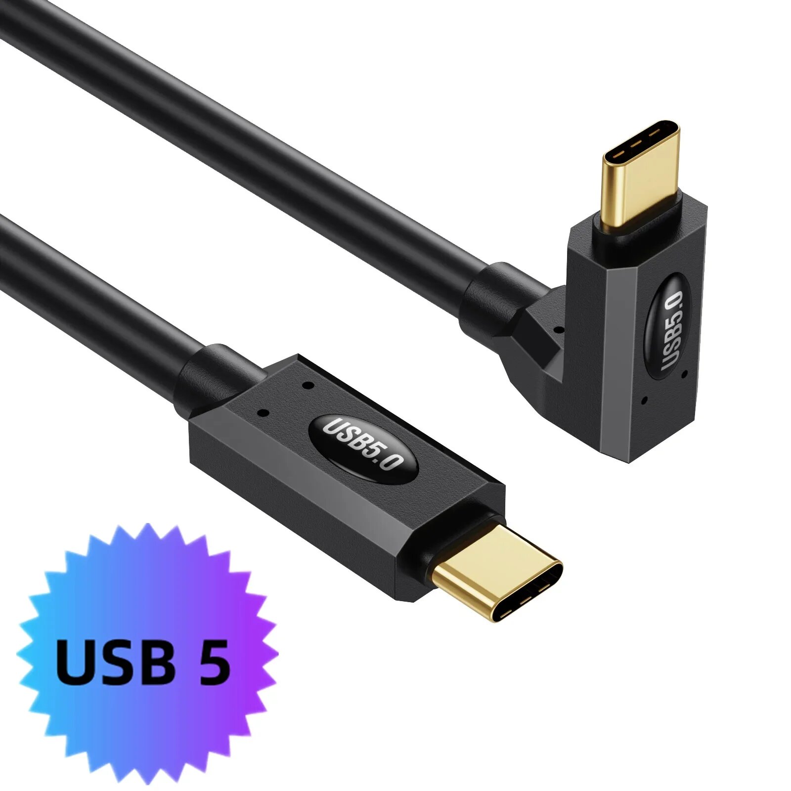 USB 5 Type-C кабель 1M, 90° USB5-MST-MUP