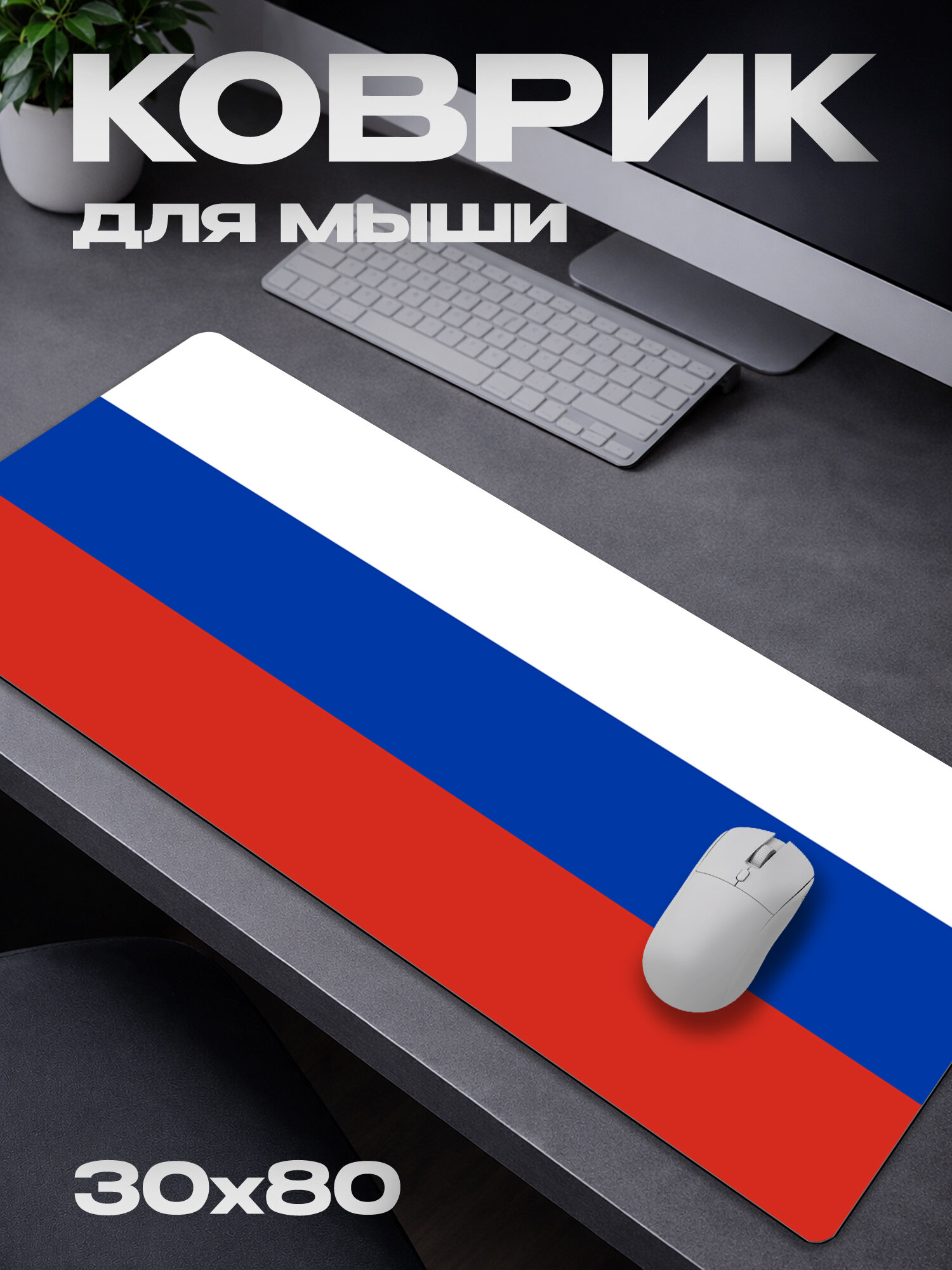 Коврик для мыши Россия РФ Флаг / 30*80