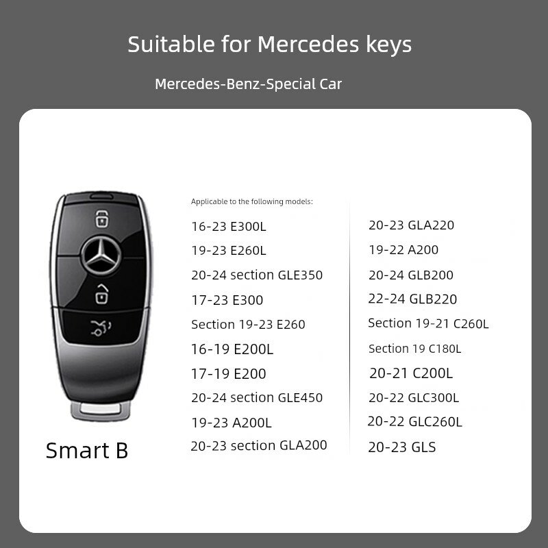 Чехол для ключей Mercedes E300L для 26 моделей, чехол для ключей GLB220, чехол для ключей C260L, мужской чехол для