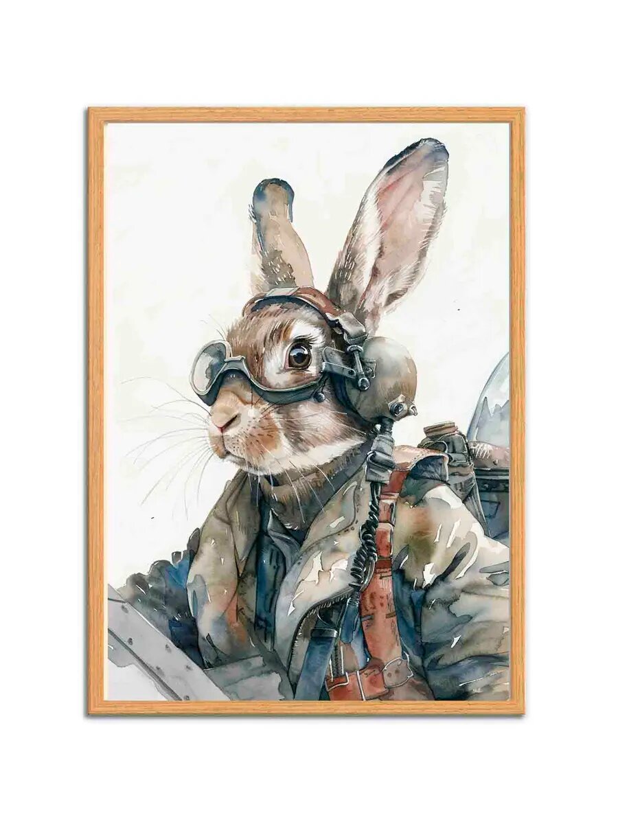 Кролик-животное-пилот 3, Плакат 30x42см